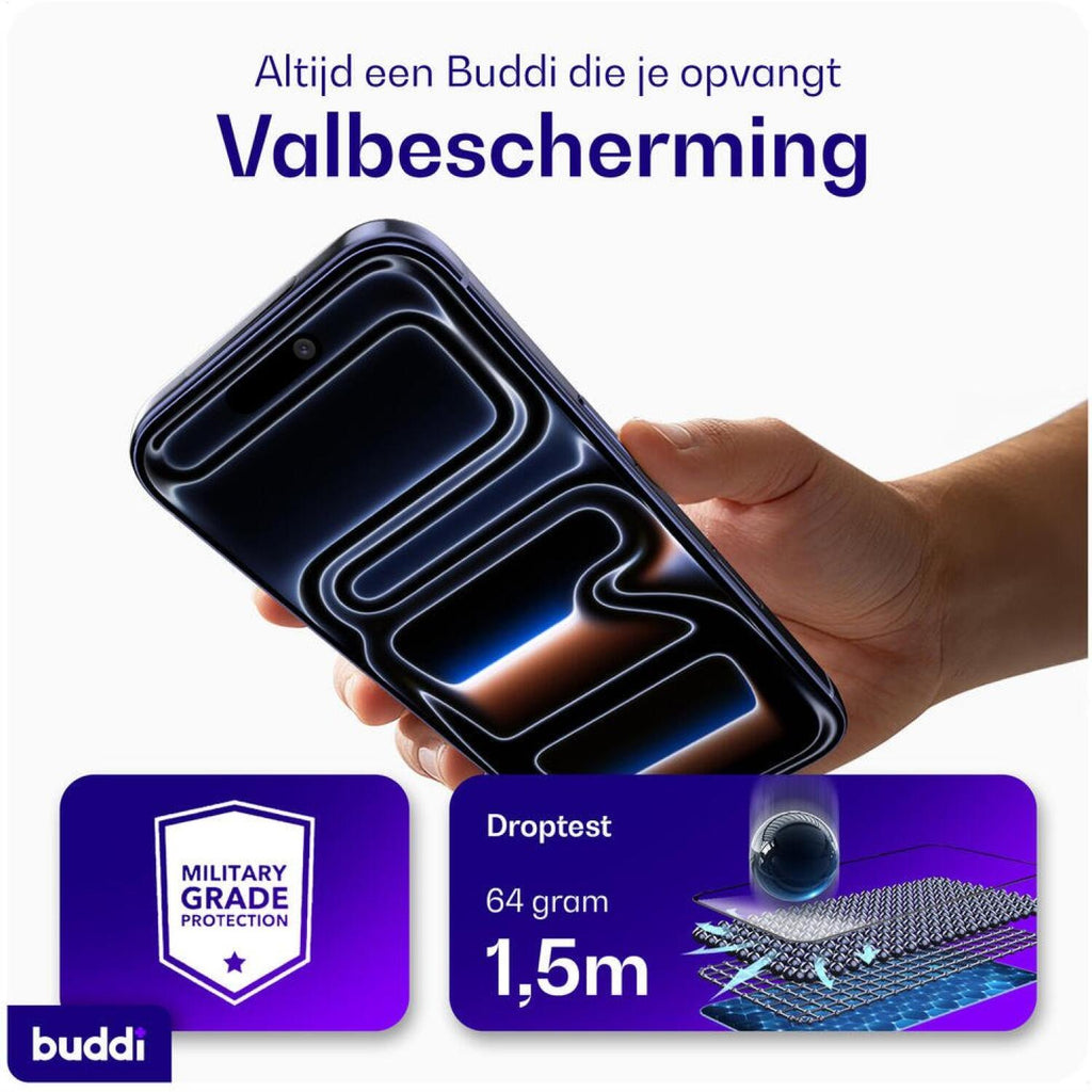Tempered Glass iPhone 17e / 16e / 14 / 13 / 13 Pro Buddi Easy Fit Full Face Αντιχαρακτικό Γυαλί Προστασίας Οθόνης 2 Τεμάχια -