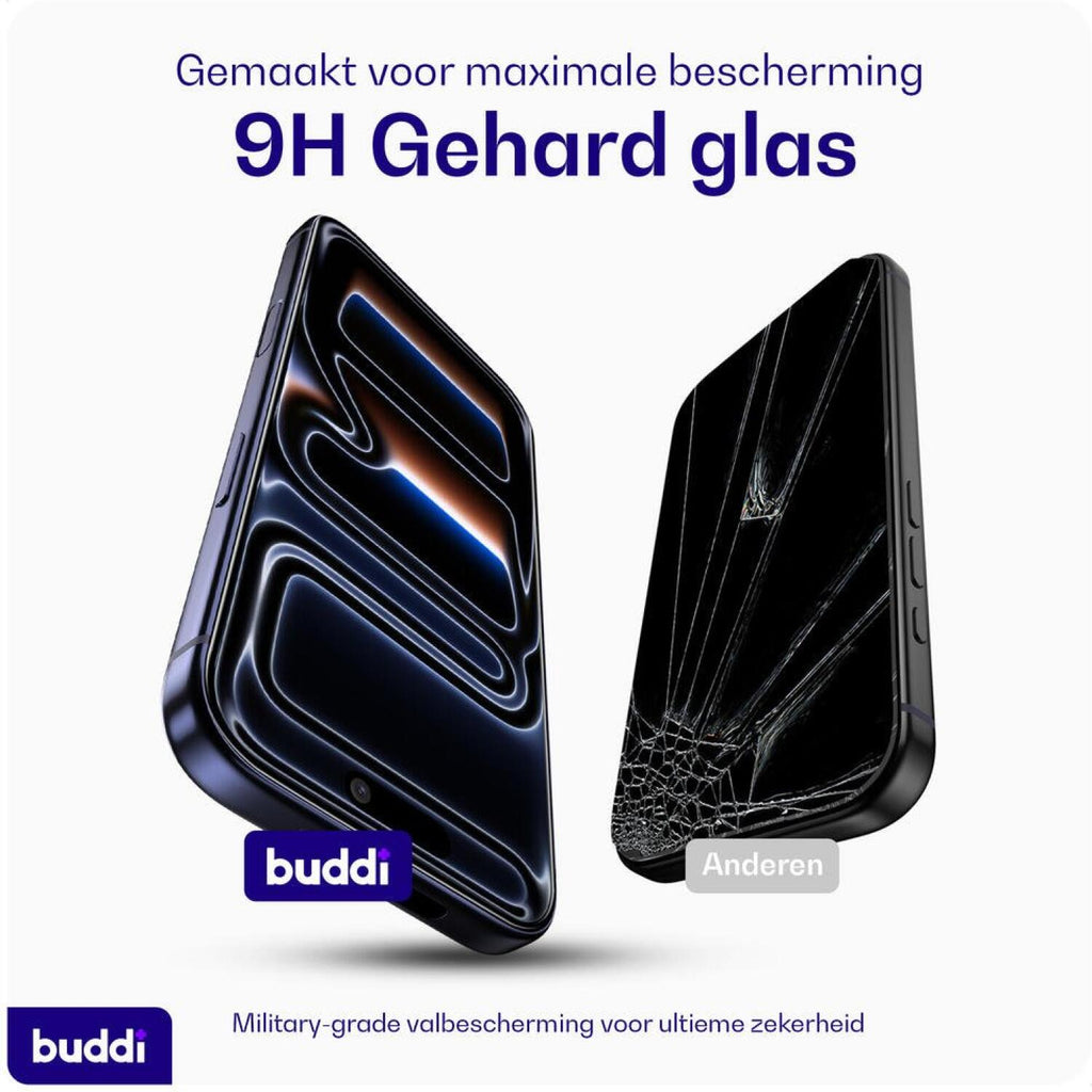 Tempered Glass iPhone 17e / 16e / 14 / 13 / 13 Pro Buddi Easy Fit Full Face Αντιχαρακτικό Γυαλί Προστασίας Οθόνης 2 Τεμάχια -