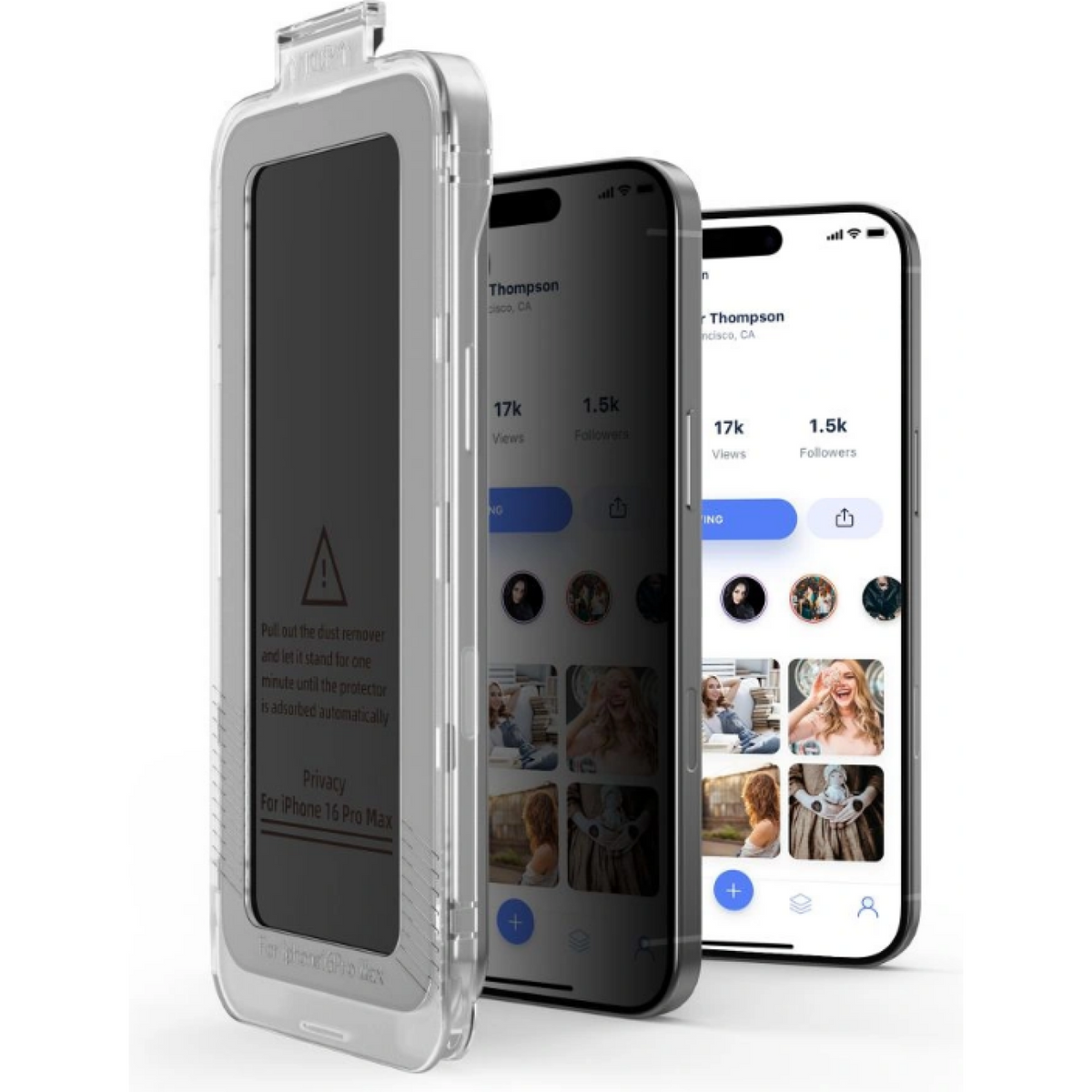 Tempered Glass iPhone 17e / 16e / 14 / 13 / 13 Pro Tech-Protect Quick Set Spy+ Privacy Full Face Αντιχαρακτικό Γυαλί Προστασί