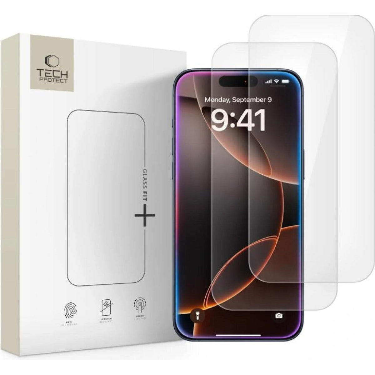 Tempered Glass iPhone 17 / 17 Prο / 16 Pro Tech-Protect Glass Fit+ Αντιχαρακτικό Γυαλί Προστασίας Οθόνης 2 Τεμάχια - Clear (5