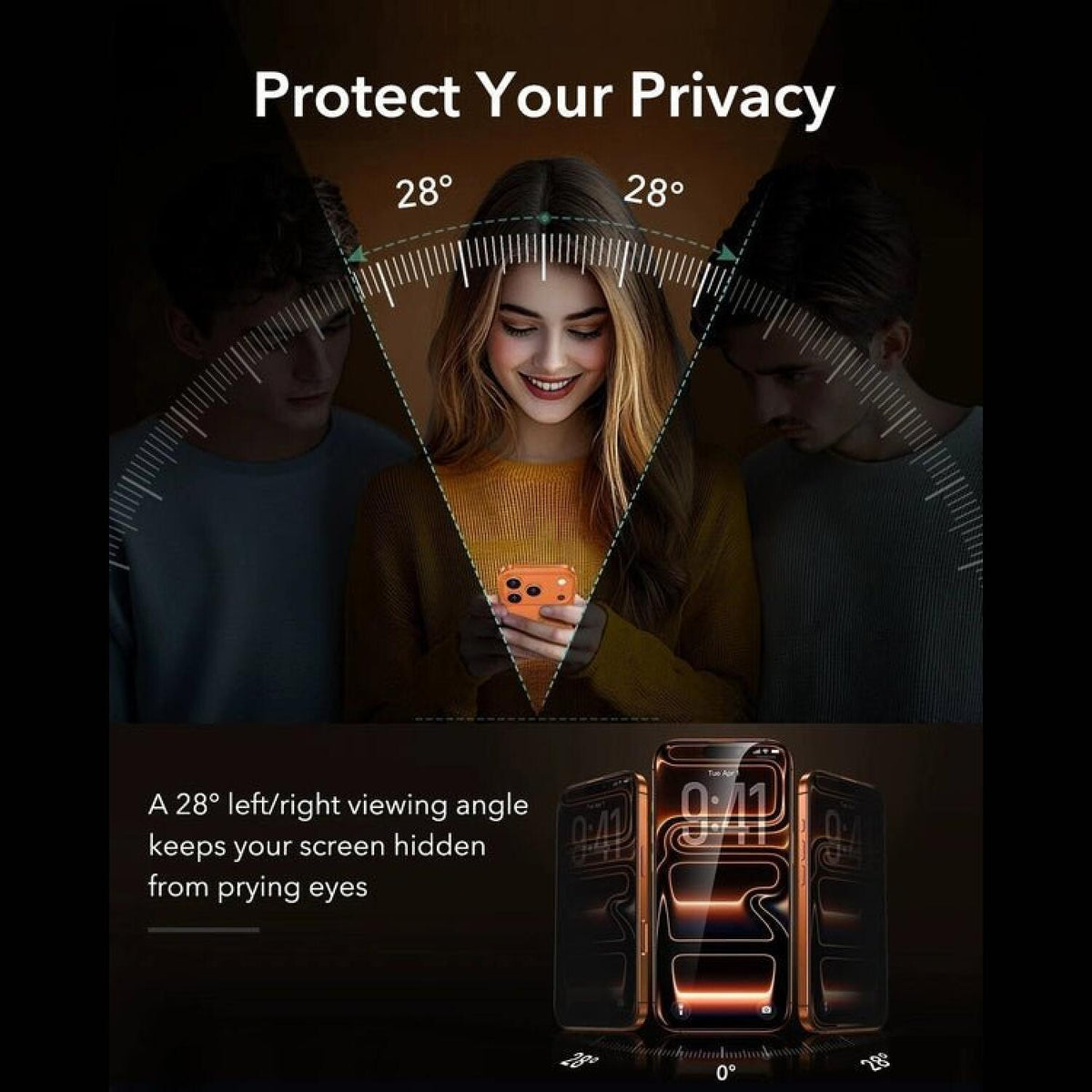 Tempered Glass iPhone 17 Pro ESR UltraFit Armorite Pro Corning Gorilla Glass Privacy Full Face Αντιχαρακτικό Γυαλί Προστασίας