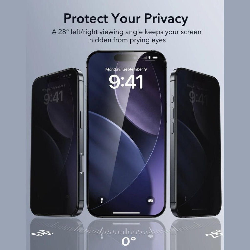Tempered Glass iPhone 17 Pro ESR UltraFit Classic Privacy Full Face Αντιχαρακτικό Γυαλί Προστασίας Απορρήτου Οθόνης 3 Τεμάχια
