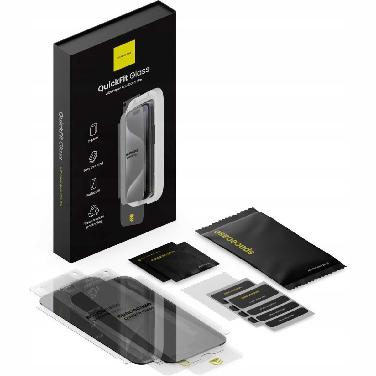 Tempered Glass iPhone 17 Pro Max / 16 Pro Max Spacecase QuickFit Privacy Glass Αντιχαρακτικό Γυαλί Προστασίας Απορρήτου Οθόνη