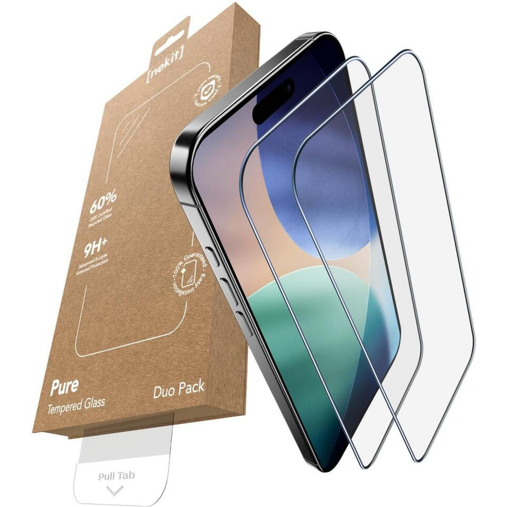 Tempered Glass iPhone 17 Pro Max Nekit Pure Premium Ανθεκτικό 9Η+ Full Face Αντιχαρακτικό Γυαλί Προστασίας Οθόνης με Απλικατέ