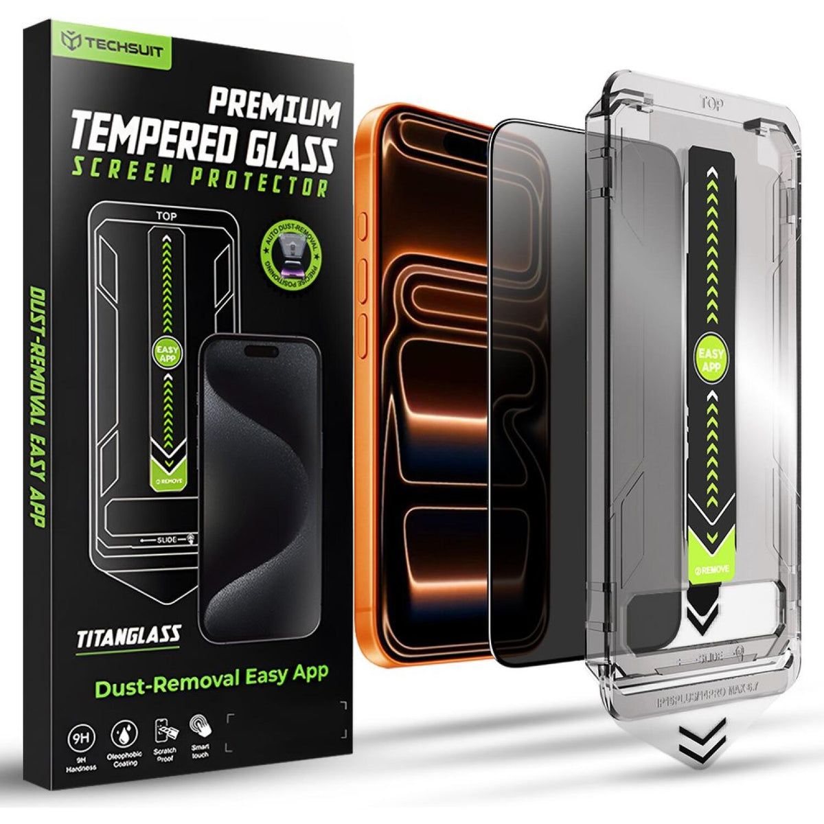 Tempered Glass iPhone 17 Pro Max Techsuit Privacy TitanGlass Full Cover Full Face Αντιχαρακτικό Γυαλί Προστασίας Απορρήτου Οθ
