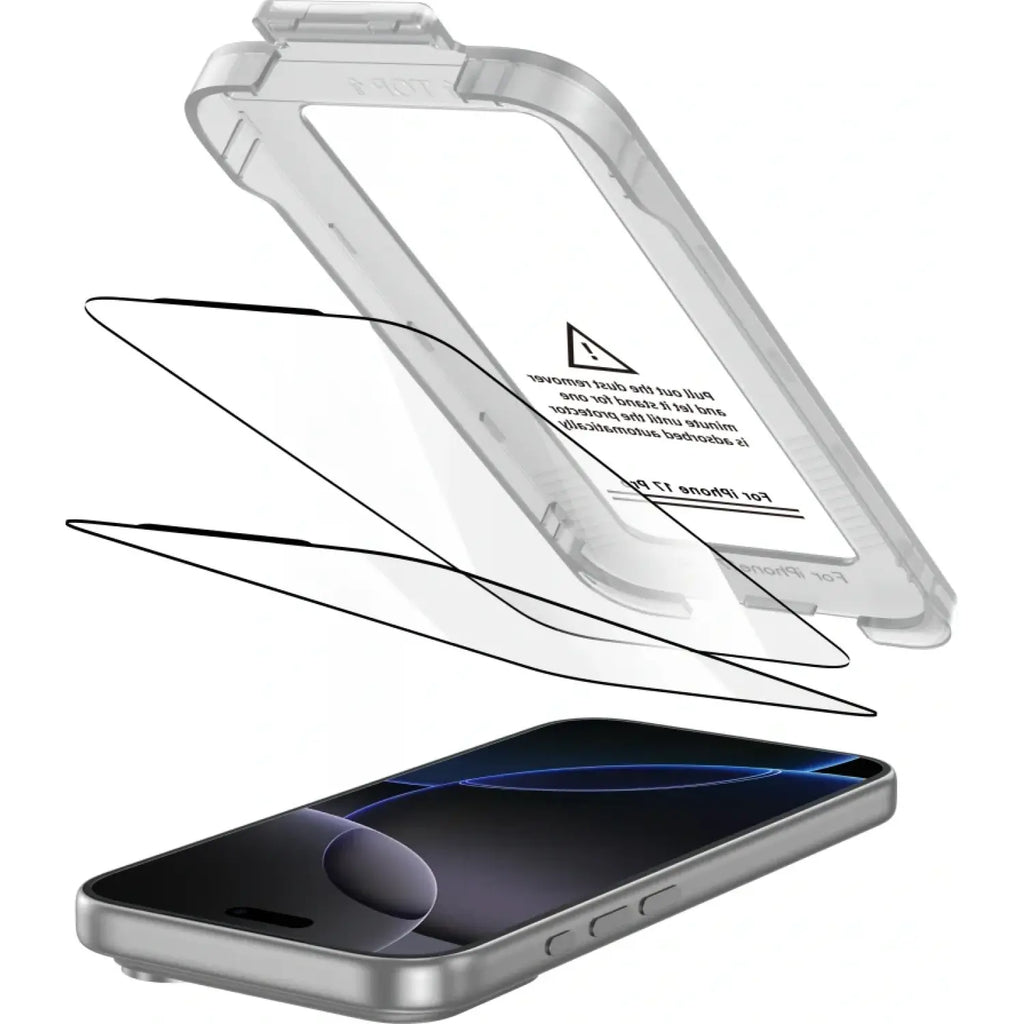 Tempered Glass iPhone 17 Prο Tech-Protect Quick Set+ Full Face Αντιχαρακτικό Γυαλί Προστασίας Οθόνης 2 Τεμάχια - Black (59063