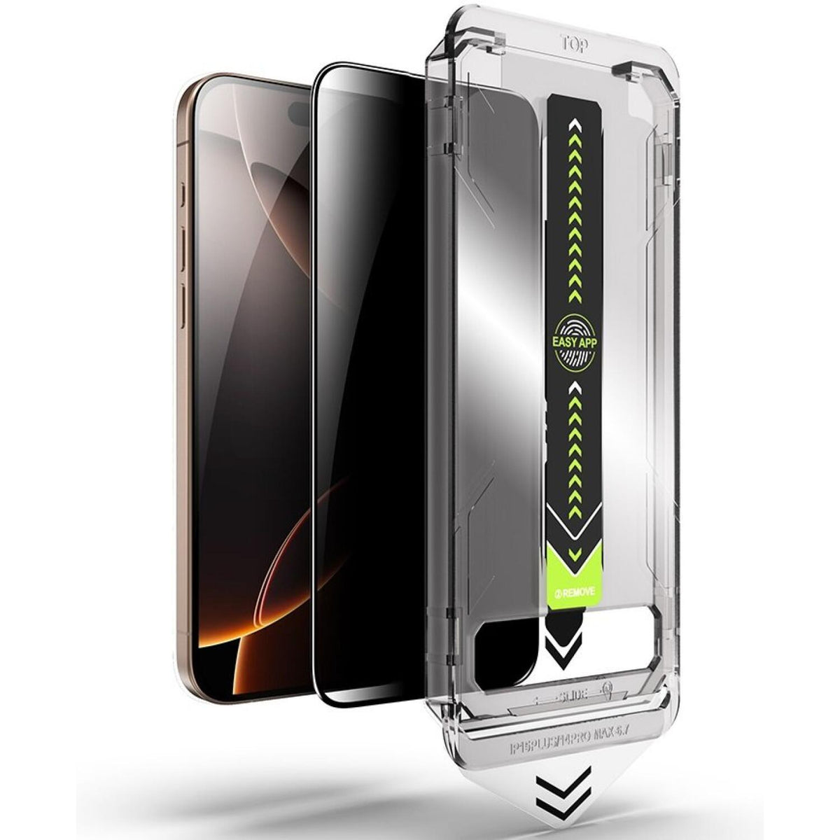 Tempered Glass iPhone 17 Pro Techsuit Privacy TitanGlass Full Cover Full Face Αντιχαρακτικό Γυαλί Προστασίας Απορρήτου Οθόνης
