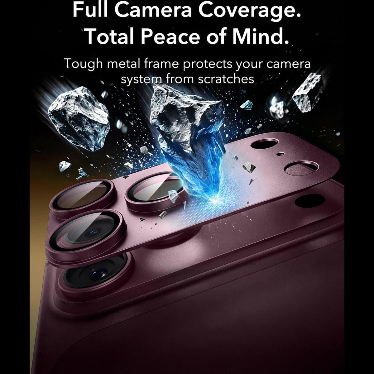 Tempered Glass iPhone 18 Pro ESR Armorite Pro Camera Lens Protector Αντιχαρακτικό Γυαλί Προστασίας για Φακό Κάμερας με Μεταλλ