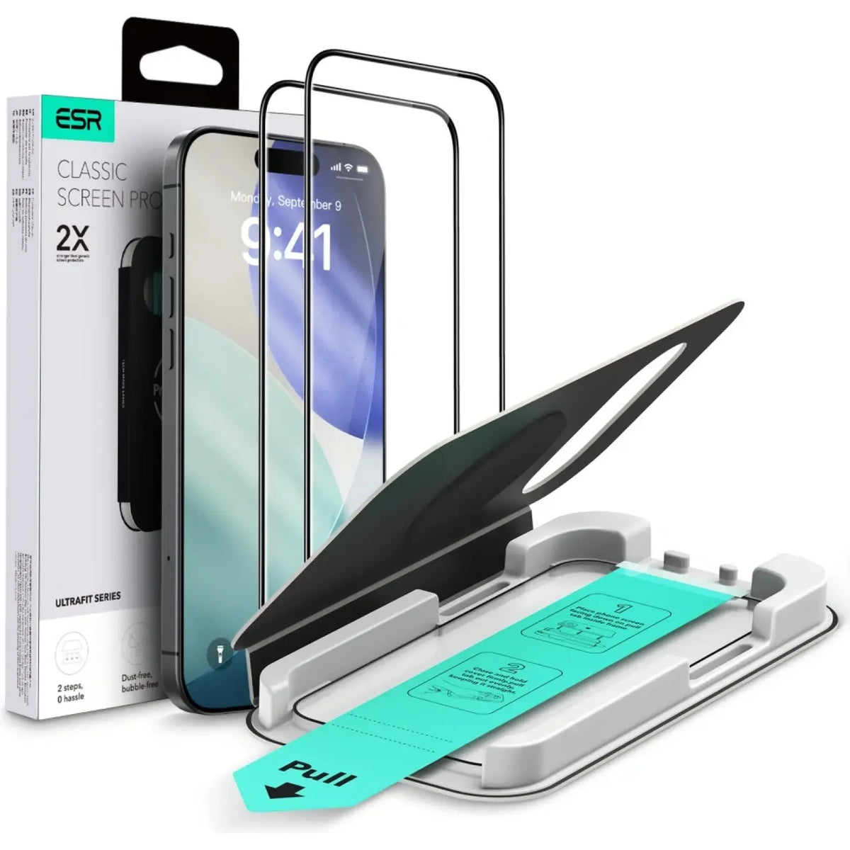 Tempered Glass iPhone Air ESR UltraFit Classic Full Face Αντιχαρακτικό Γυαλί Προστασίας Οθόνης 2 Τεμάχια - Black (48942402877
