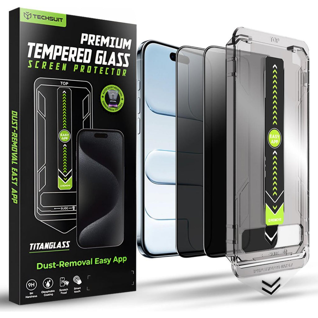 Tempered Glass iPhone Air Techsuit Privacy TitanGlass Full Cover Full Face Αντιχαρακτικό Γυαλί Προστασίας Απορρήτου Οθόνης 2 