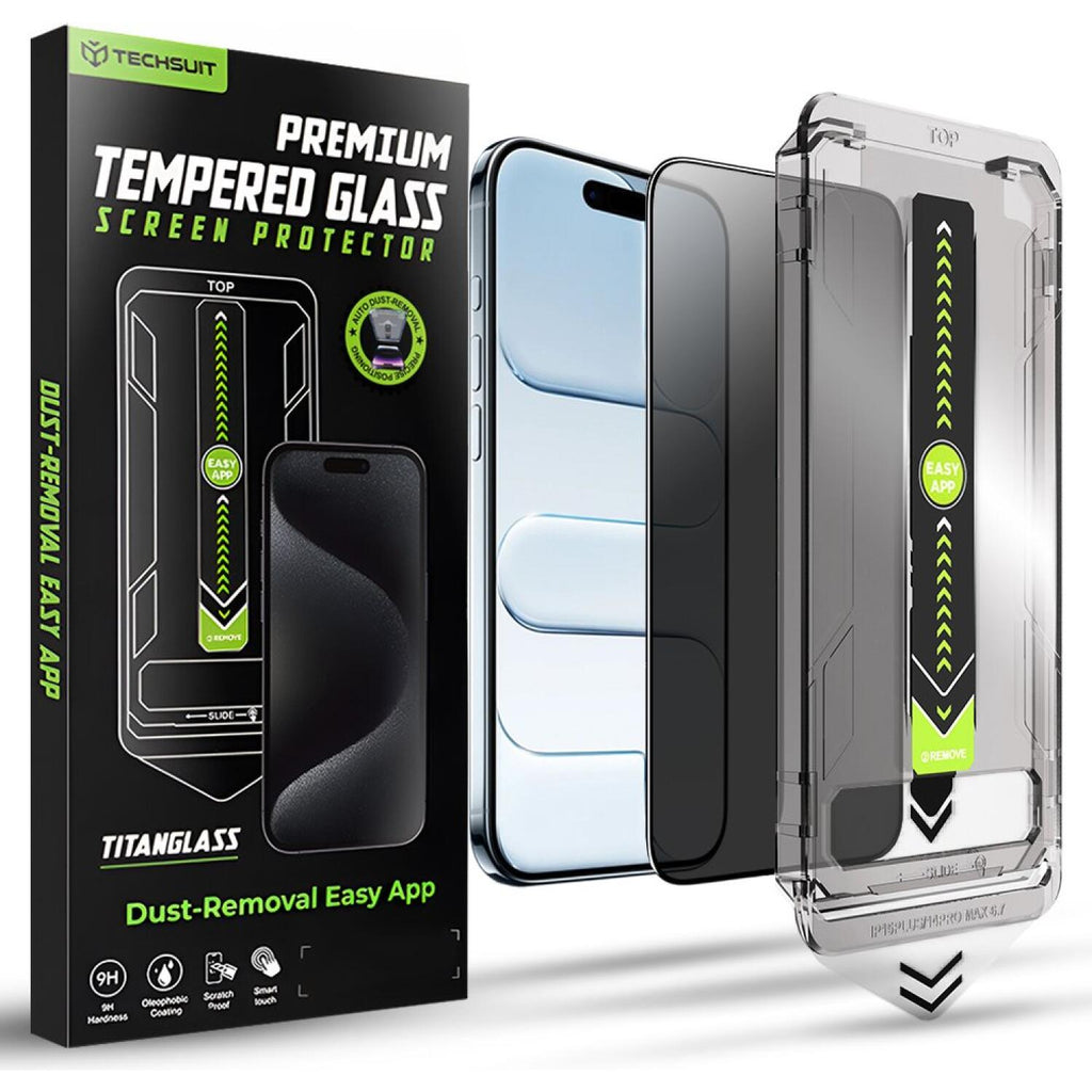 Tempered Glass iPhone Air Techsuit Privacy TitanGlass Full Cover Full Face Αντιχαρακτικό Γυαλί Προστασίας Απορρήτου Οθόνης - 