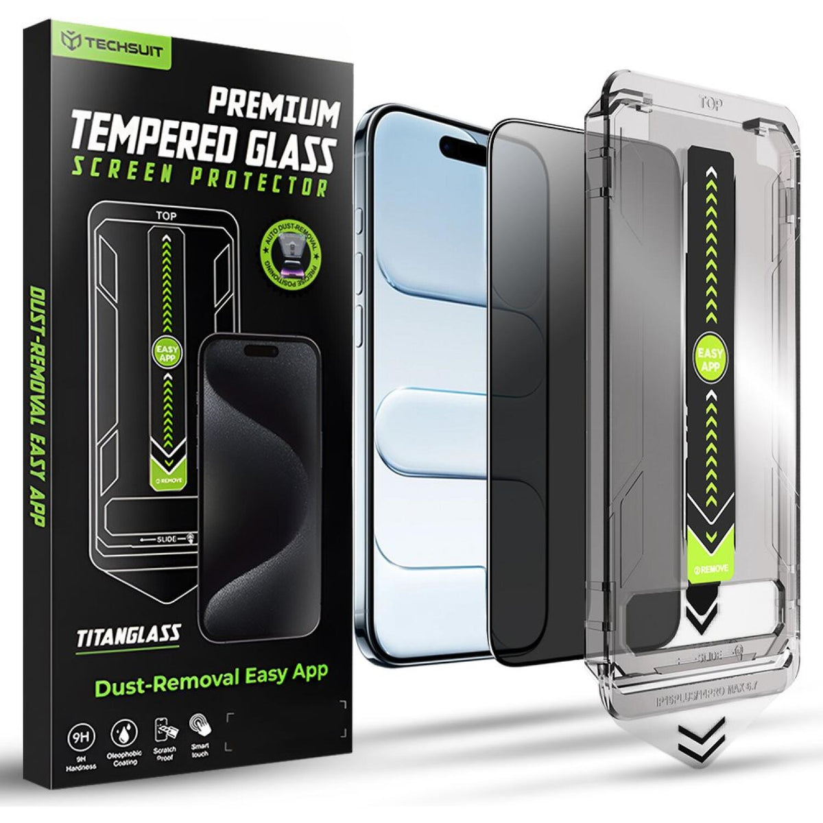 Tempered Glass iPhone Air Techsuit Privacy TitanGlass Full Cover Full Face Αντιχαρακτικό Γυαλί Προστασίας Απορρήτου Οθόνης - 