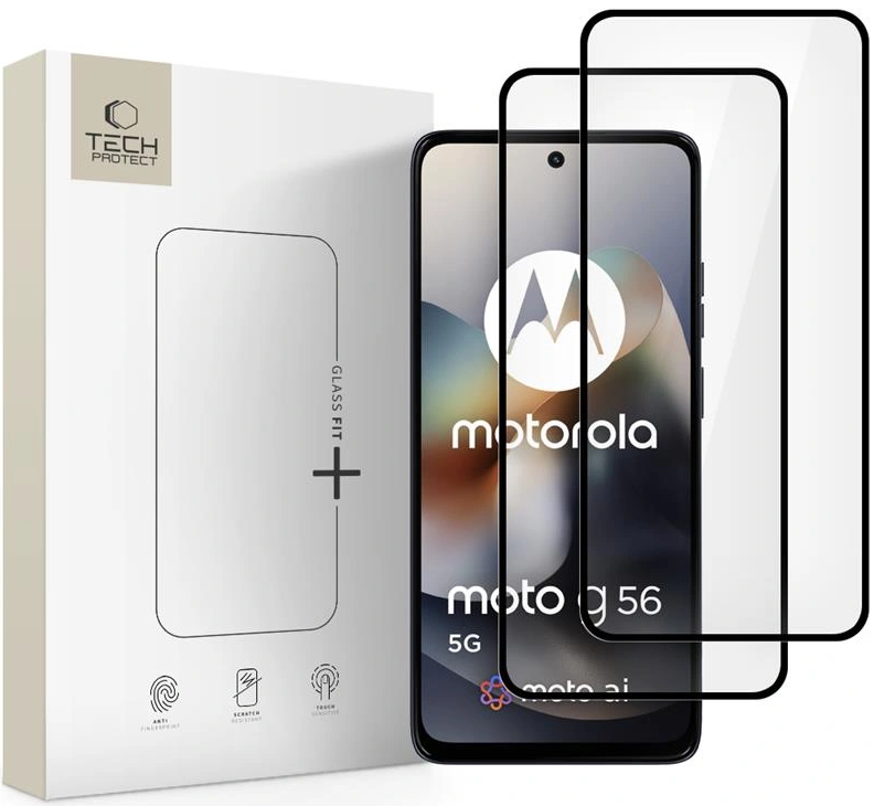 Tempered Glass Motorola Moto G56 Tech-Protect Glass Fit+ Full Face Αντιχαρακτικό Γυαλί Προστασίας Οθόνης 2 Τεμάχια - Black (5