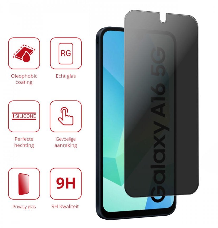 Tempered Glass Samsung Galaxy A16 Rosso Privacy Αντιχαρακτικό Γυαλί Προστασίας Απορρήτου Οθόνης (8719246461729)