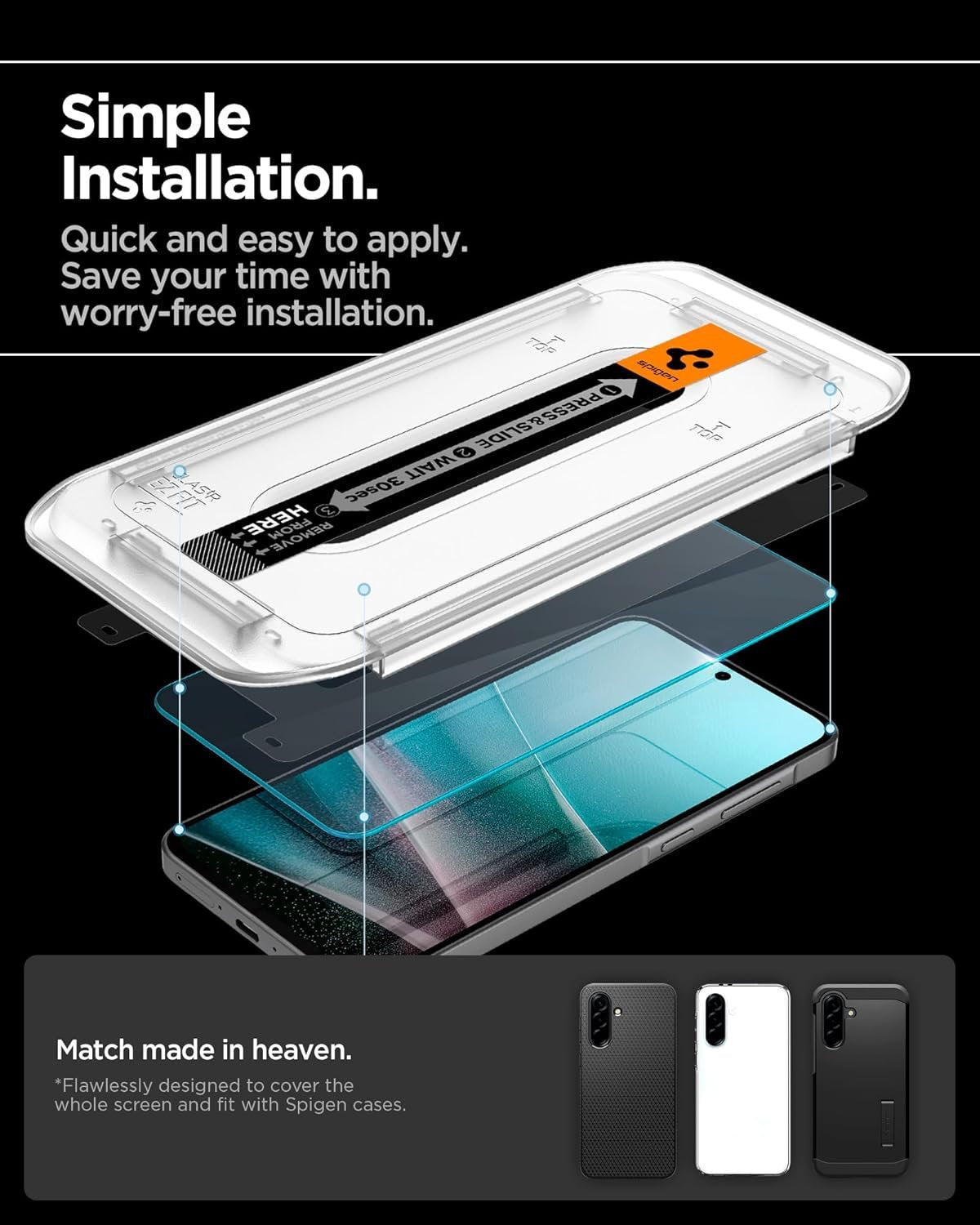 Tempered Glass Samsung Galaxy A36 Spigen GLAS.tR EZ Fit Αντιχαρακτικό Γυαλί Προστασίας Οθόνης 2 Τεμάχια - Clear (AGL09202)
