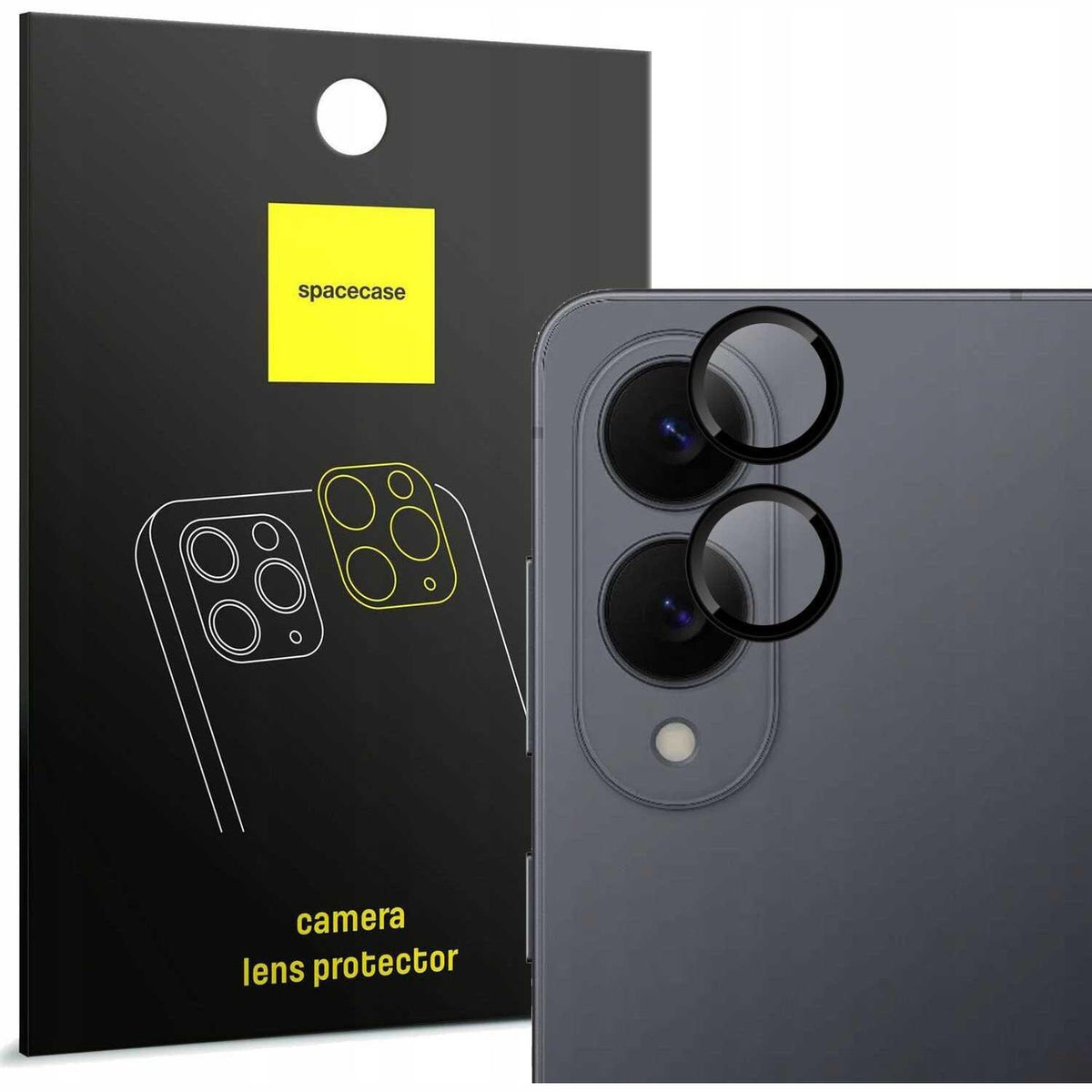 Tempered Glass Samsung Galaxy S25 Edge Spacecase Camera Ring Αντιχαρακτικό Γυαλί Προστασίας για Φακό Κάμερας με Πλαίσιο Αλουμ