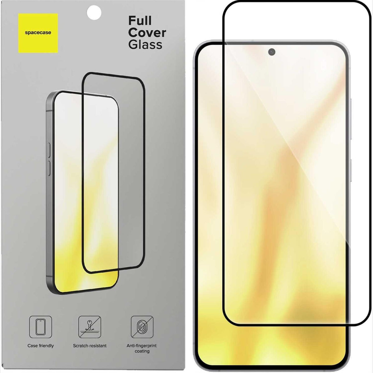 Tempered Glass Samsung Galaxy S25 FE Spacecase Full Cover Glass Full Face Αντιχαρακτικό Γυαλί Προστασίας Οθόνης - Black (5905