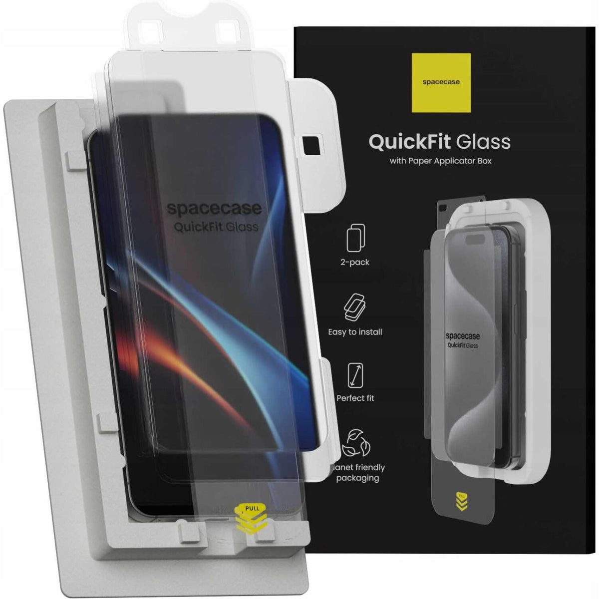 Tempered Glass Samsung Galaxy S25 / S24 Spacecase QuickFit Glass Αντιχαρακτικό Γυαλί Προστασίας Οθόνης με Απλικατέρ QuickFit 