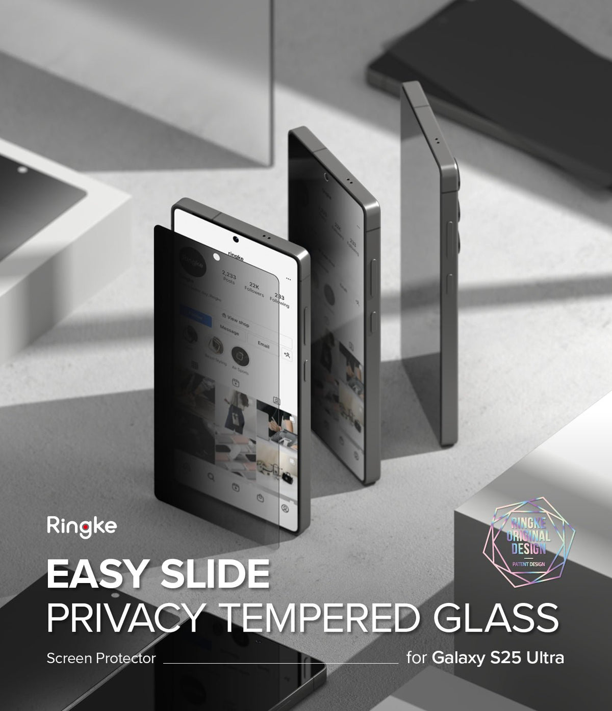 Tempered Glass Samsung Galaxy S25 Ultra Ringke Easy Slide Privacy Αντιχαρακτικό Γυαλί Προστασίας Απορρήτου Οθόνης 2 Τεμάχια (