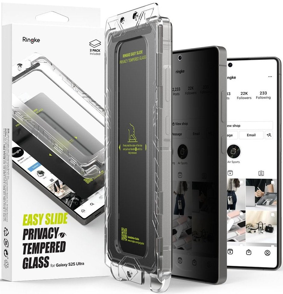 Tempered Glass Samsung Galaxy S25 Ultra Ringke Easy Slide Privacy Αντιχαρακτικό Γυαλί Προστασίας Απορρήτου Οθόνης 2 Τεμάχια (