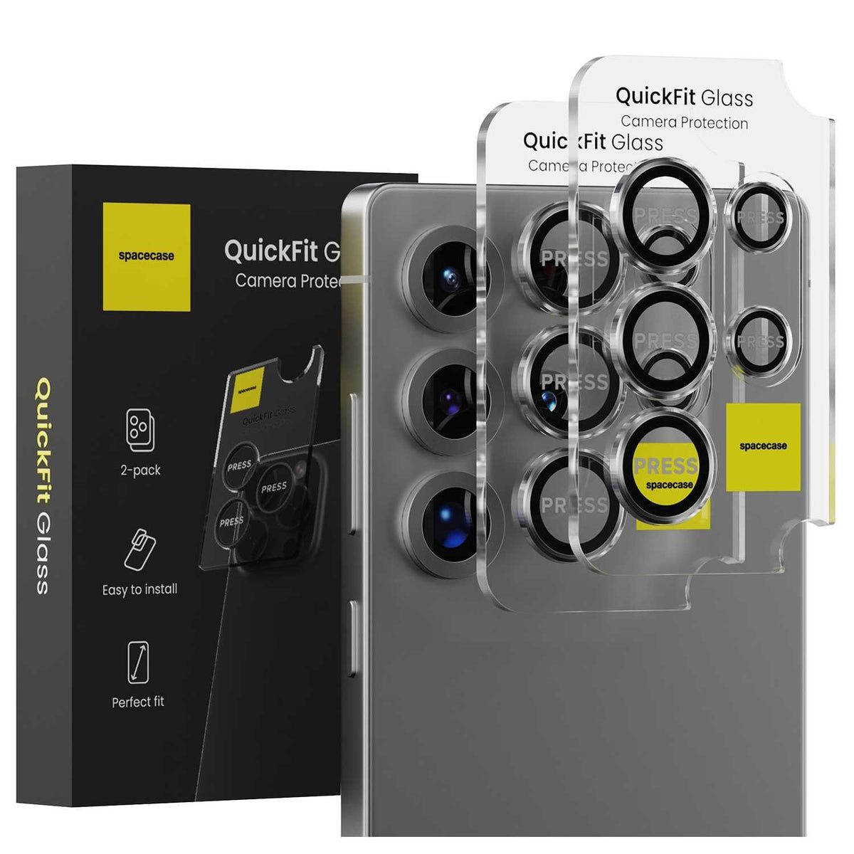 Tempered Glass Samsung Galaxy S25 Ultra Spacecase QuickFit Camera Glass Αντιχαρακτικό Γυαλί Προστασίας για Φακό Κάμερας 2 Τεμ