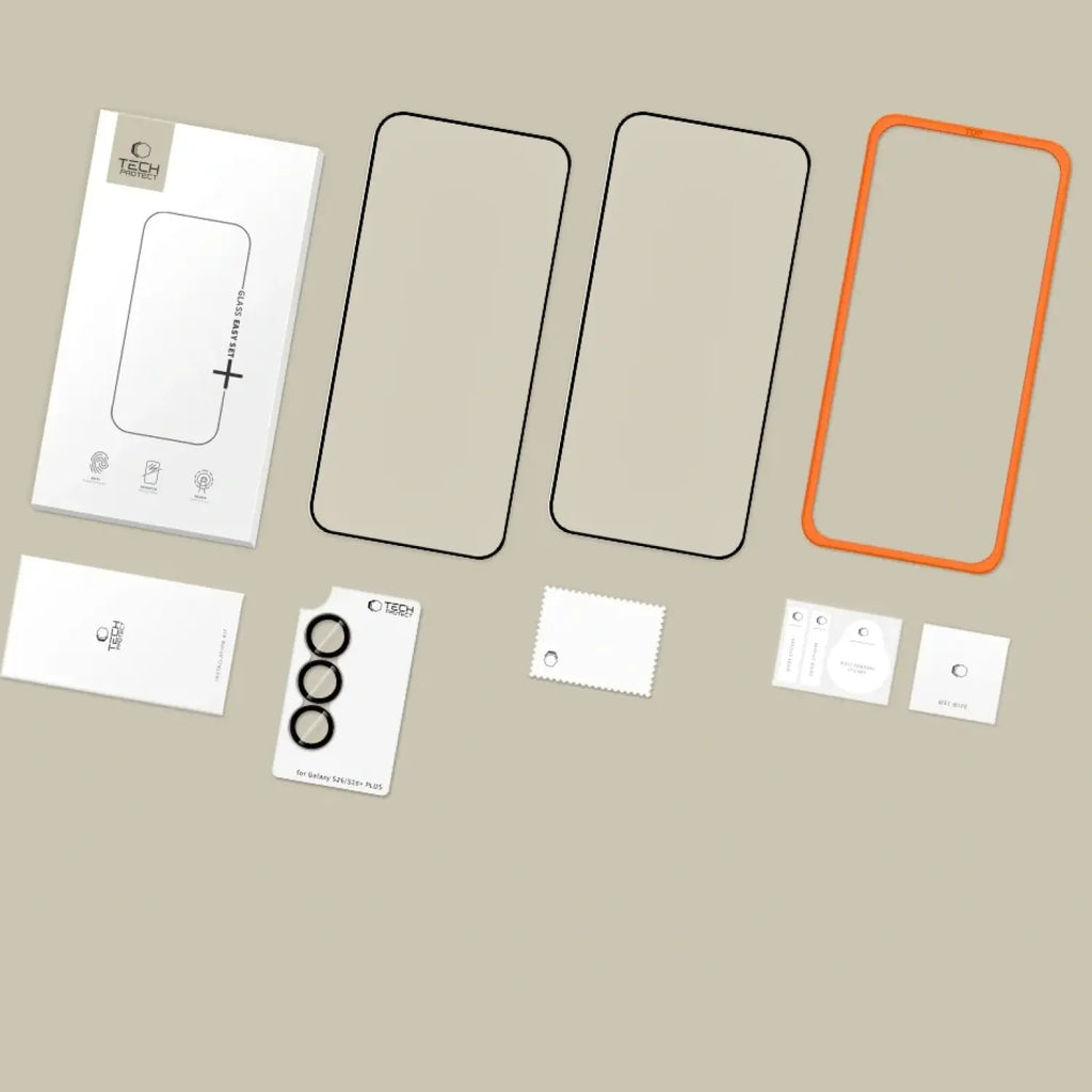 Tempered Glass Samsung Galaxy S26 Tech-Protect Easy Set+ με 2 x Full Face Αντιχαρακτικά Γυαλιά Προστασίας Οθόνης & 1 x για Φα