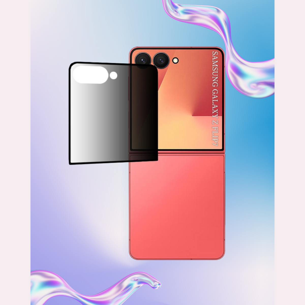 Tempered Glass Samsung Galaxy Z Flip7 Techsuit 111D Privacy Full Glue Full Face Αντιχαρακτικό Γυαλί Προστασίας Απορρήτου Εξωτ