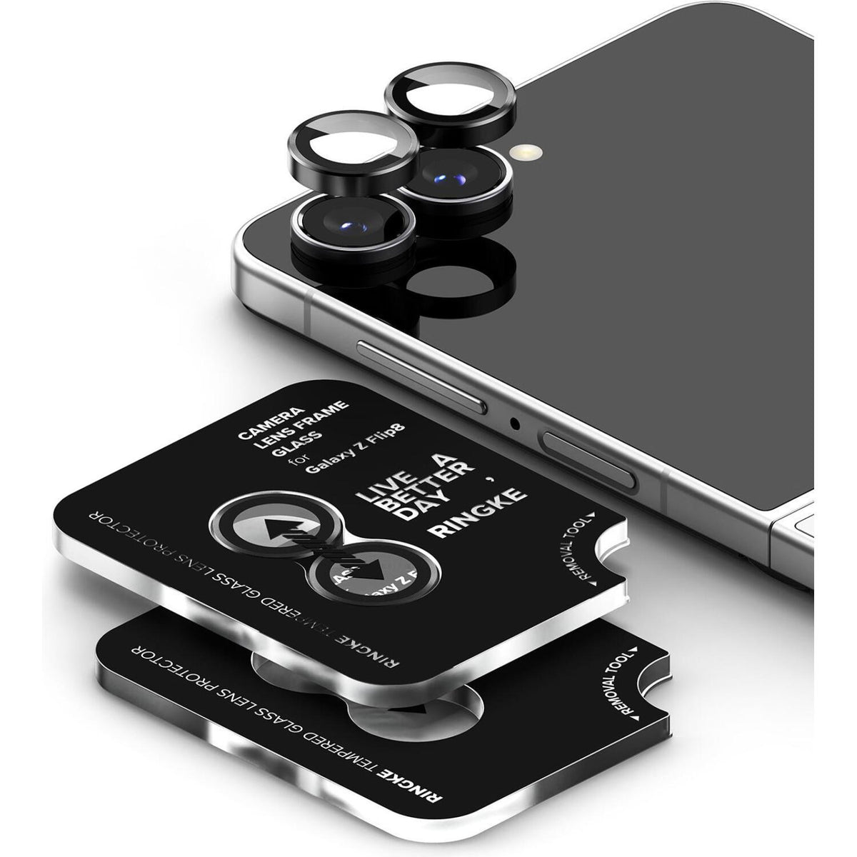 Tempered Glass Samsung Galaxy Z Flip8 Ringke Camera Lens Frame Glass Αντιχαρακτικό Γυαλί Προστασίας για Φακό Κάμερας 2 Τεμάχι