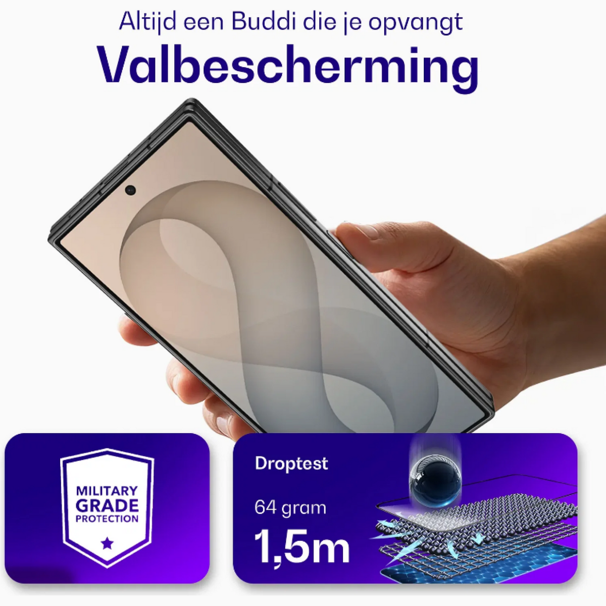 Tempered Glass Samsung Galaxy Z Fold8 Ultra Buddi Easy Fit Full Face Αντιχαρακτικό Γυαλί Προστασίας Εξωτερικής Οθόνης 2 Τεμάχ