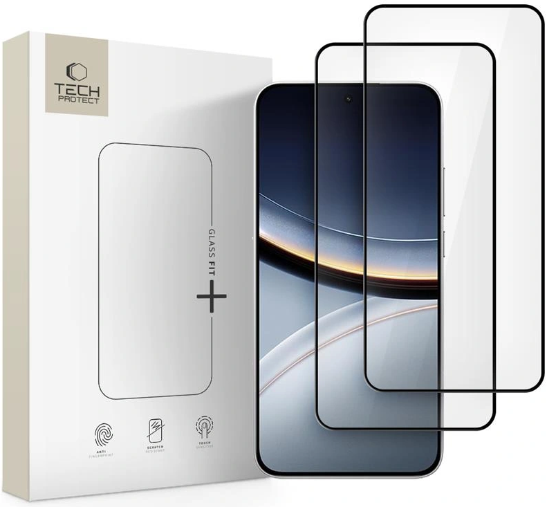 Tempered Glass Xiaomi Poco F7 Tech-Protect Glass Fit+ Full Face Αντιχαρακτικό Γυαλί Προστασίας Οθόνης 2 Τεμάχια - Black (5906