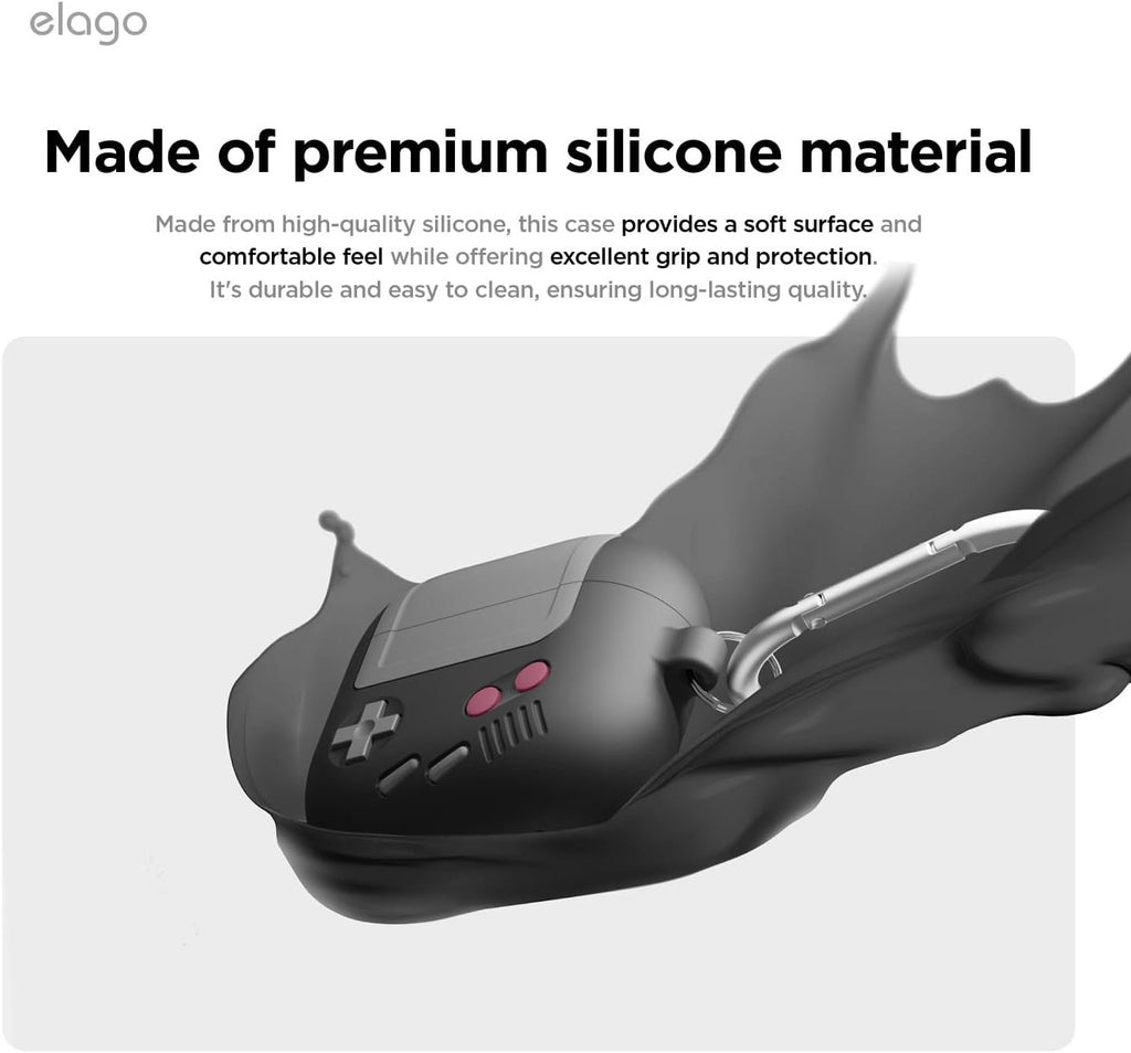 Θήκη AirPods 5 / 4 Elago AW5 Hang Case Ρετρό Σιλικόνης - Black (EAP4AW5-HANG-BK)