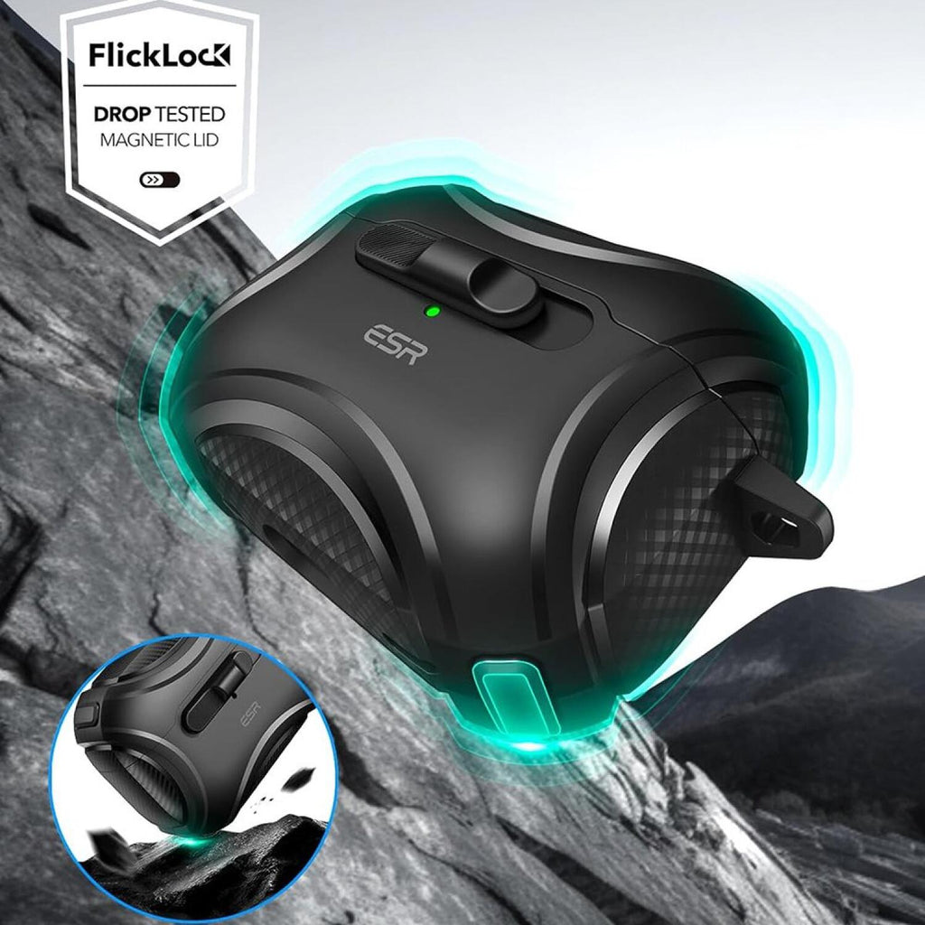 Θήκη AirPods Pro 2nd Gen / 1st Gen ESR Cyber FlickLock HaloLock Ανθεκτική με MagSafe - Black (4894240195239)