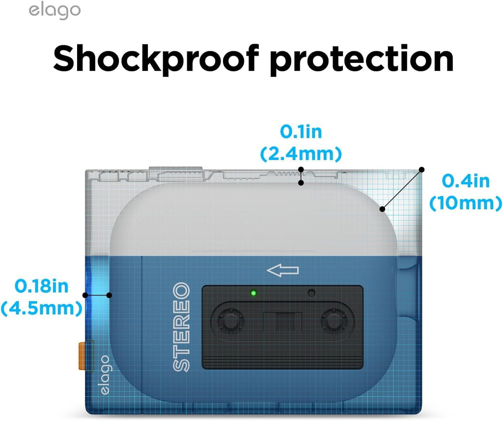 Θήκη AirPods Pro 2nd Gen Elago Cassette Player Case Σιλικόνης με Λουράκι Χειρός - Blue (EAPP2C-CST-BL)