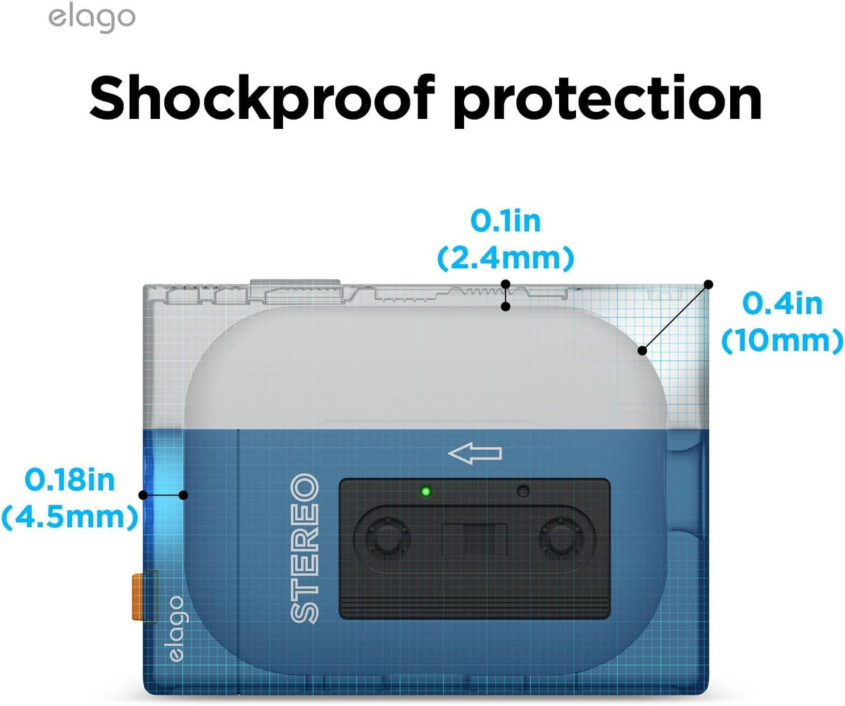 Θήκη AirPods Pro 2nd Gen Elago Cassette Player Case Σιλικόνης με Λουράκι Χειρός - Blue (EAPP2C-CST-BL)