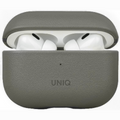 Θήκη AirPods Pro 2nd Gen Uniq Lyden Duo Series Premium Σκληρή από Vegan Δέρμα με Λουράκι Χειρός - Rhino Grey / Black (UNIQ-AI