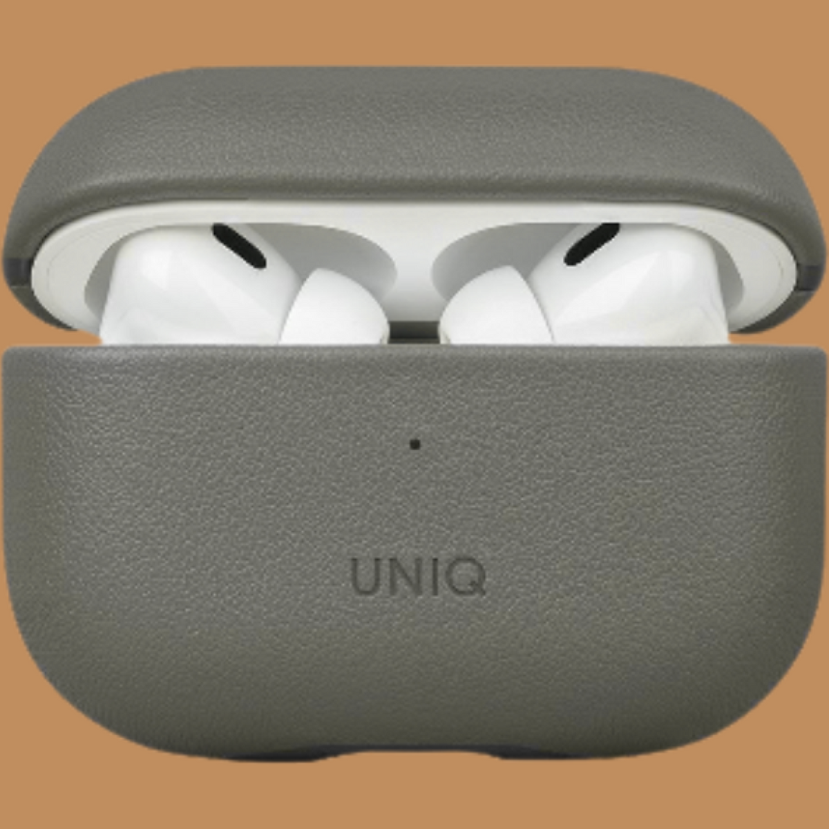 Θήκη AirPods Pro 2nd Gen Uniq Lyden Duo Series Premium Σκληρή από Vegan Δέρμα με Λουράκι Χειρός - Rhino Grey / Black (UNIQ-AI