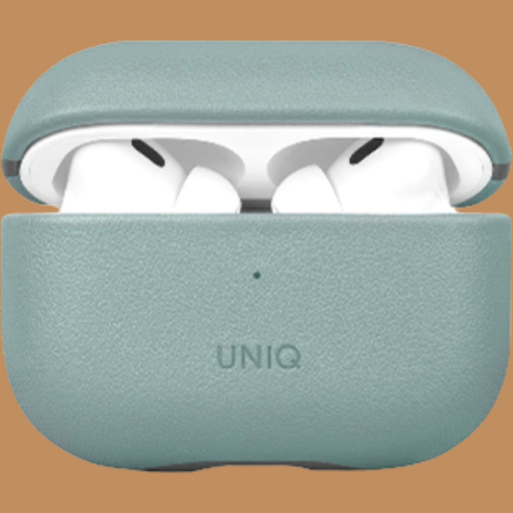 Θήκη AirPods Pro 2nd Gen Uniq Lyden Duo Series Premium Σκληρή από Vegan Δέρμα με Λουράκι Χειρός - Washed Blue / Black (UNIQ-A