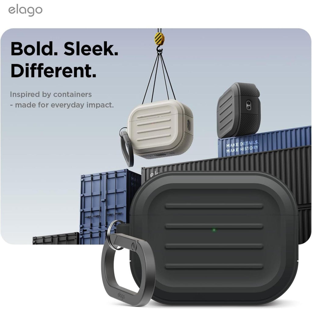 Θήκη AirPods Pro 3rd Gen Elago Armor Hang Case Σιλικόνης - Black (EAPP3AM-HANG-BK)