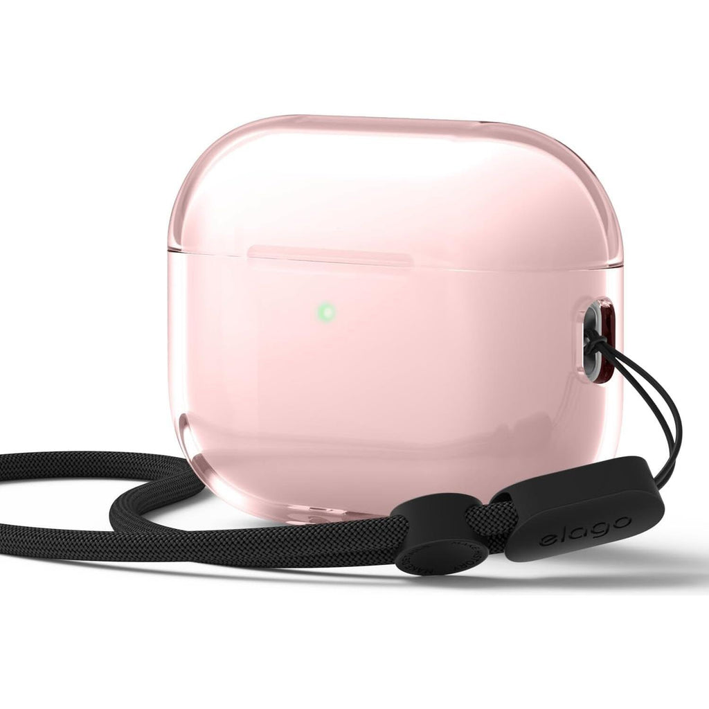 Θήκη AirPods Pro 3rd Gen Elago Clear Strap Case Διάφανη Σιλικόνης με Λουράκι Χειρός - Lovely Pink (EAPP3CL-STRAP-LPK)
