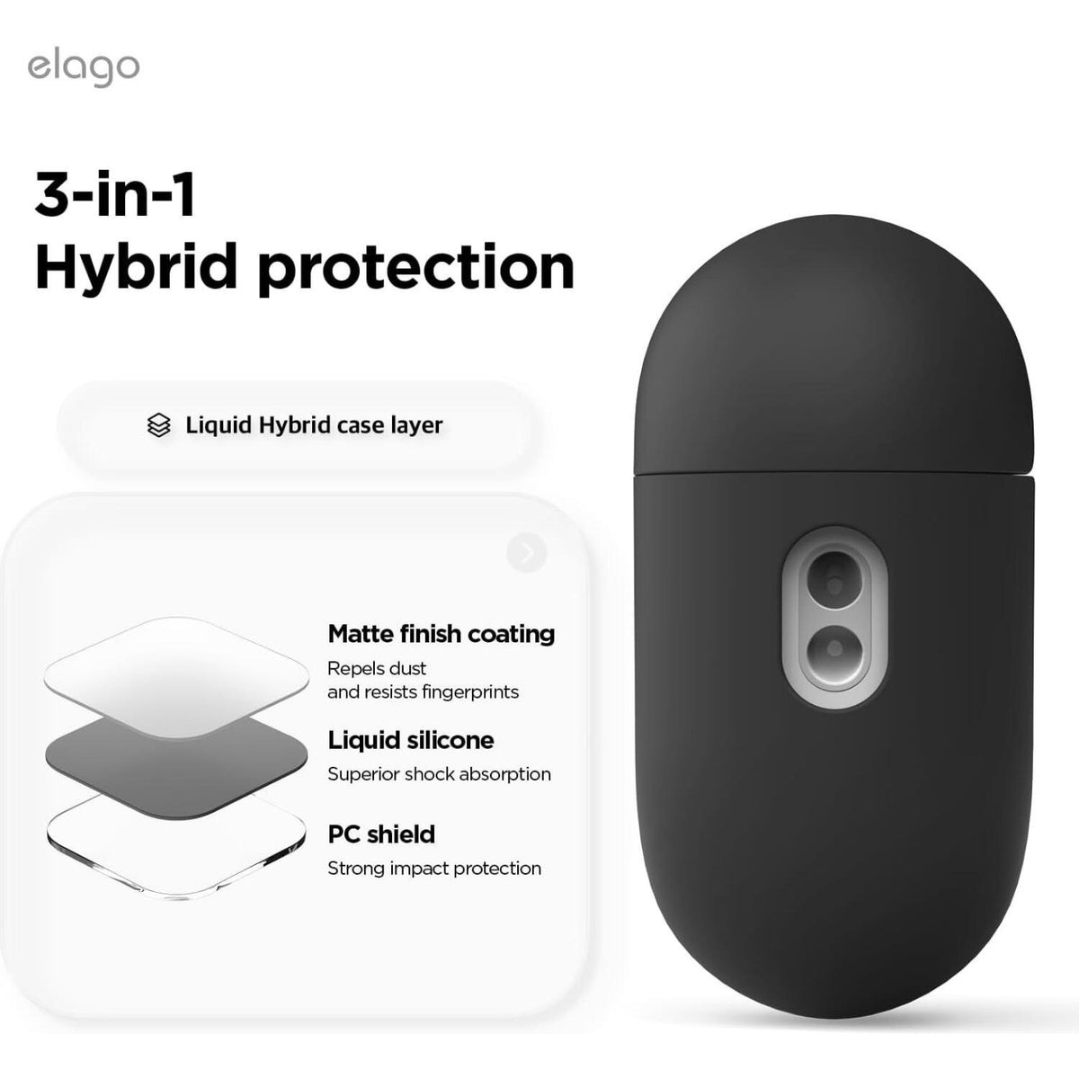 Θήκη AirPods Pro 3rd Gen Elago Liquid Hybrid Strap Case Σκληρή - Black (EAPP3RH-STRAP-BK)