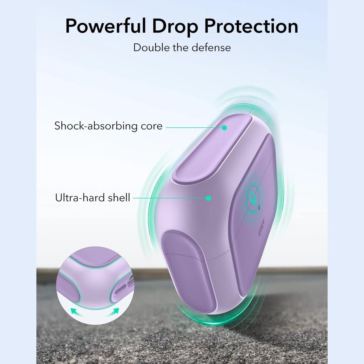 Θήκη AirPods Pro 3rd Gen ESR Orbit Hybrid Magnetic με MagSafe - Lavender (4894240289167)