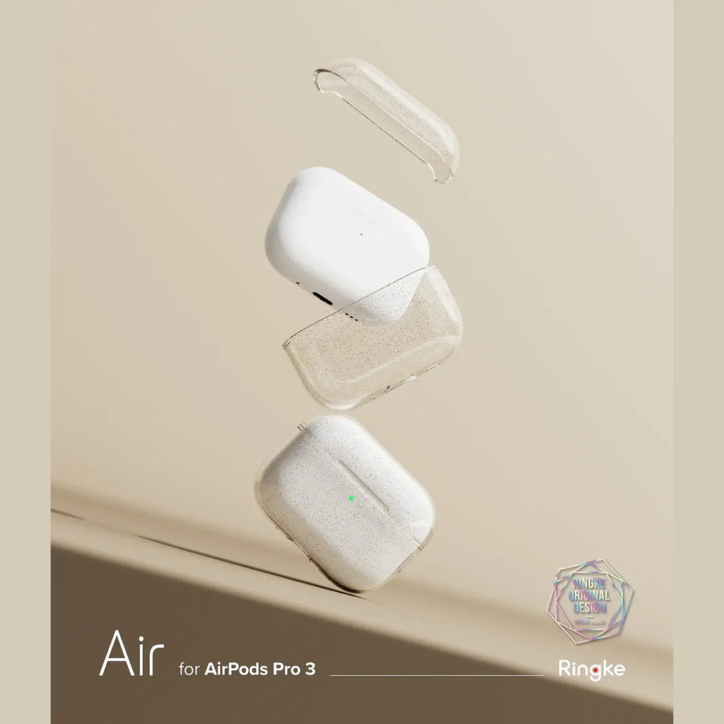 Θήκη AirPods Pro 3rd Gen Ringke Air Σιλικόνης - Glitter Clear (8800293859352)