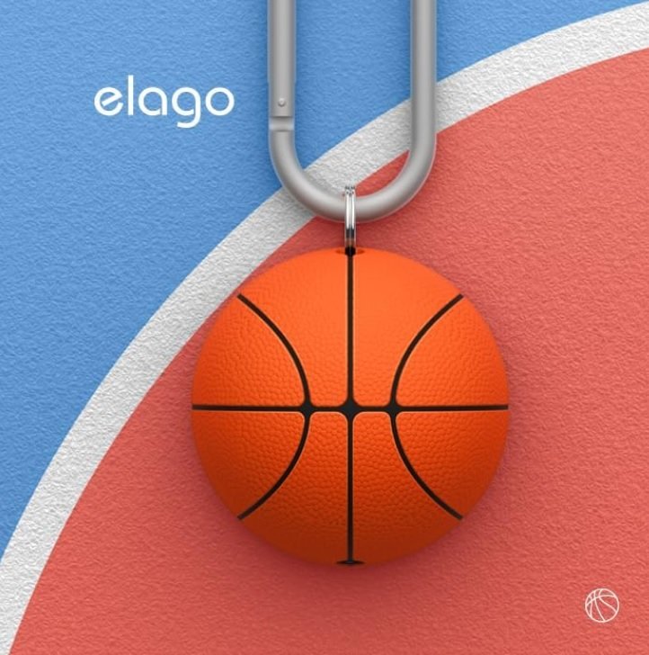 Θήκη AirTag 2 / 1 Elago Ball Series Basketball Case Premium Σιλικόνης με Μπρελόκ - Basket (EAT2-BALL-BASKET)