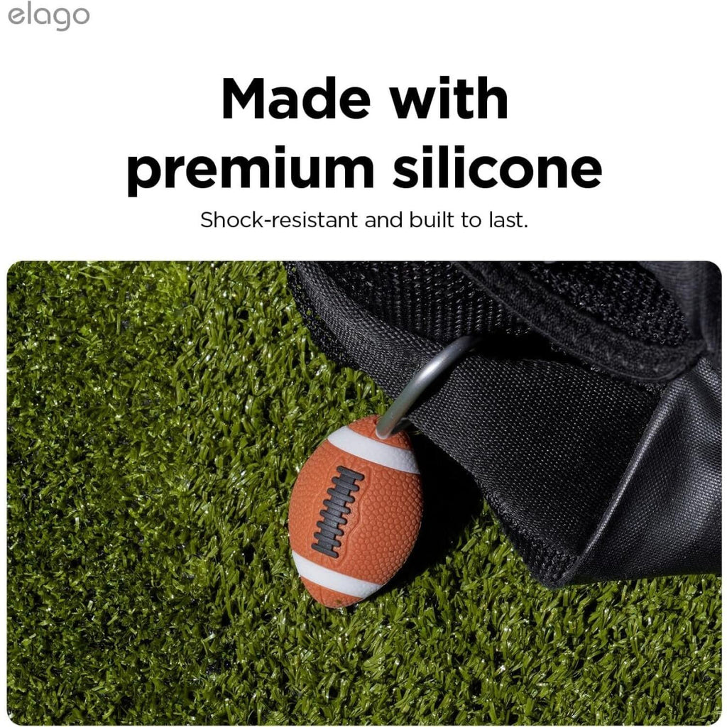 Θήκη AirTag 2 / 1 Elago Ball Series Rugby Case Premium Σιλικόνης με Μπρελόκ - Rugby (EAT2-BALL-RUGBY)