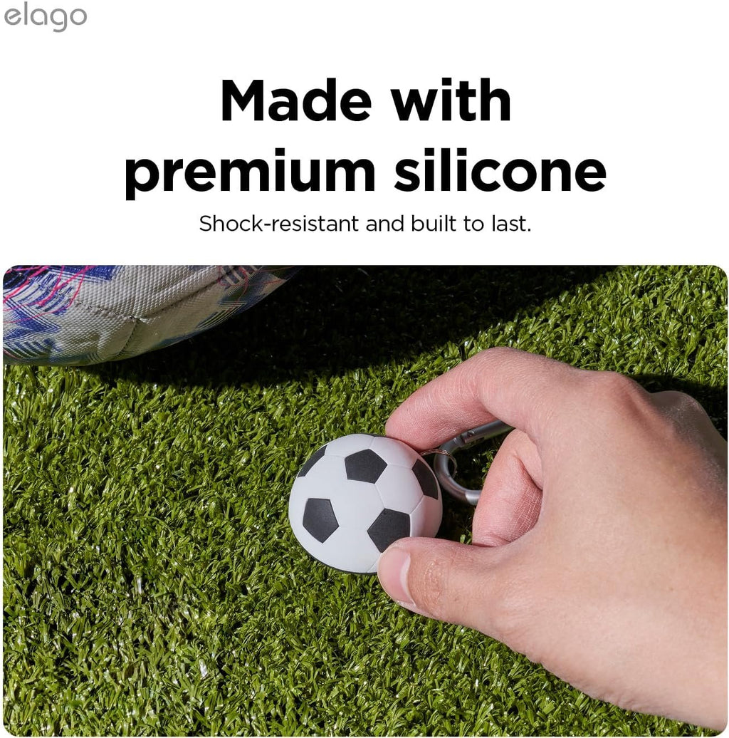 Θήκη AirTag 2 / 1 Elago Ball Series Soccer Case Premium Σιλικόνης με Μπρελόκ - Soccer (EAT2-BALL-SOCCER)