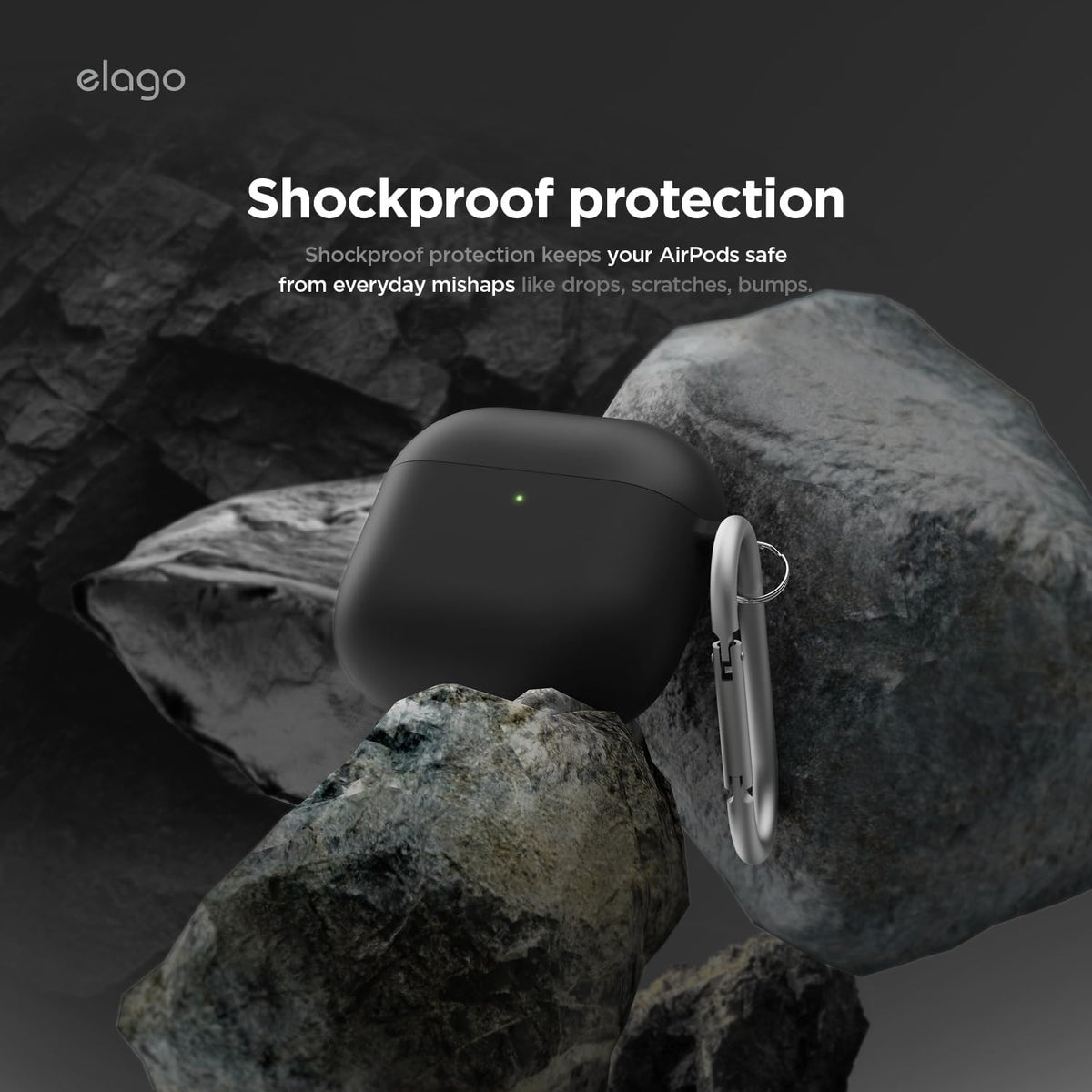 Θήκη Apple AirPods 5 / 4 - Elago Liquid Hybrid Hang Case Σκληρή - Black (EAP4RH-HANG-BK)