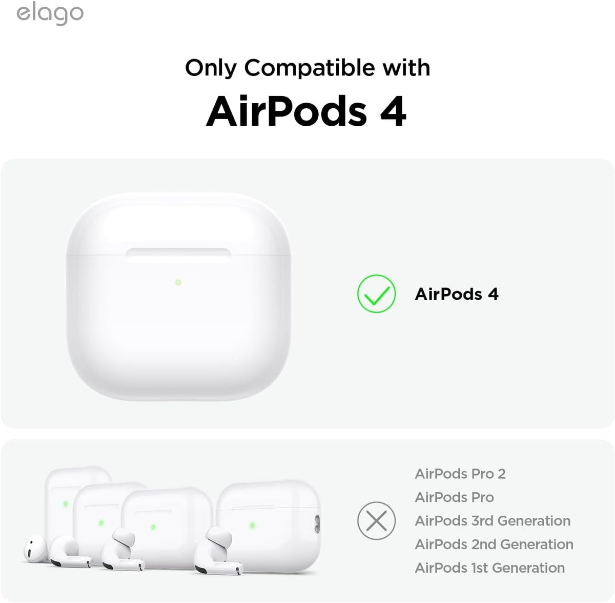 Θήκη Apple AirPods 4th Gen - Elago Pager Hang Case Σιλικόνης & Μεταλλικό Λουράκι με Κλιπ - Black (EAP4PAGER-HANG-BK)