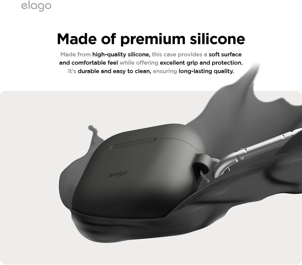 Θήκη Apple AirPods 4th Gen - Elago Silicone Hang Case Σιλικόνης - Black (EAP4SC-HANG-BK)
