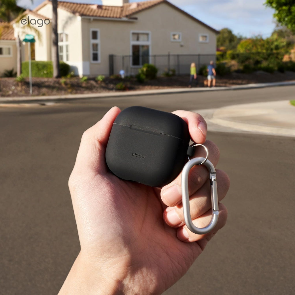 Θήκη Apple AirPods 4th Gen - Elago Silicone Hang Case Σιλικόνης - Black (EAP4SC-HANG-BK)