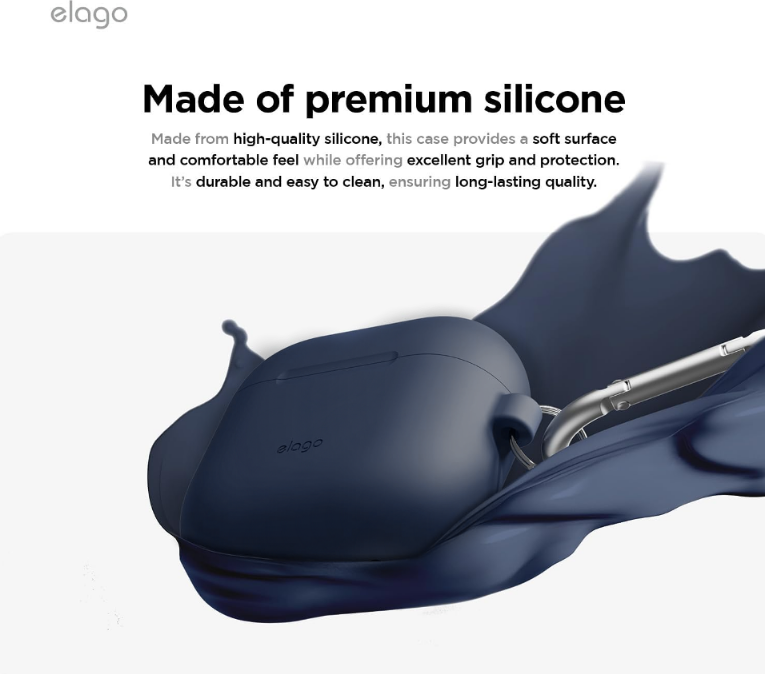 Θήκη Apple AirPods 4th Gen - Elago Silicone Hang Case Σιλικόνης - Jean Indigo (EAP4SC-HANG-JIN)